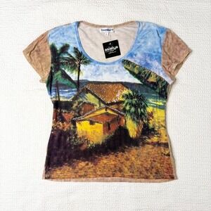 ClubMed beaded beach house graphic tee